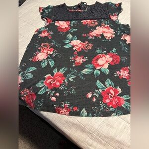 Torrid Black Floral Tank Top